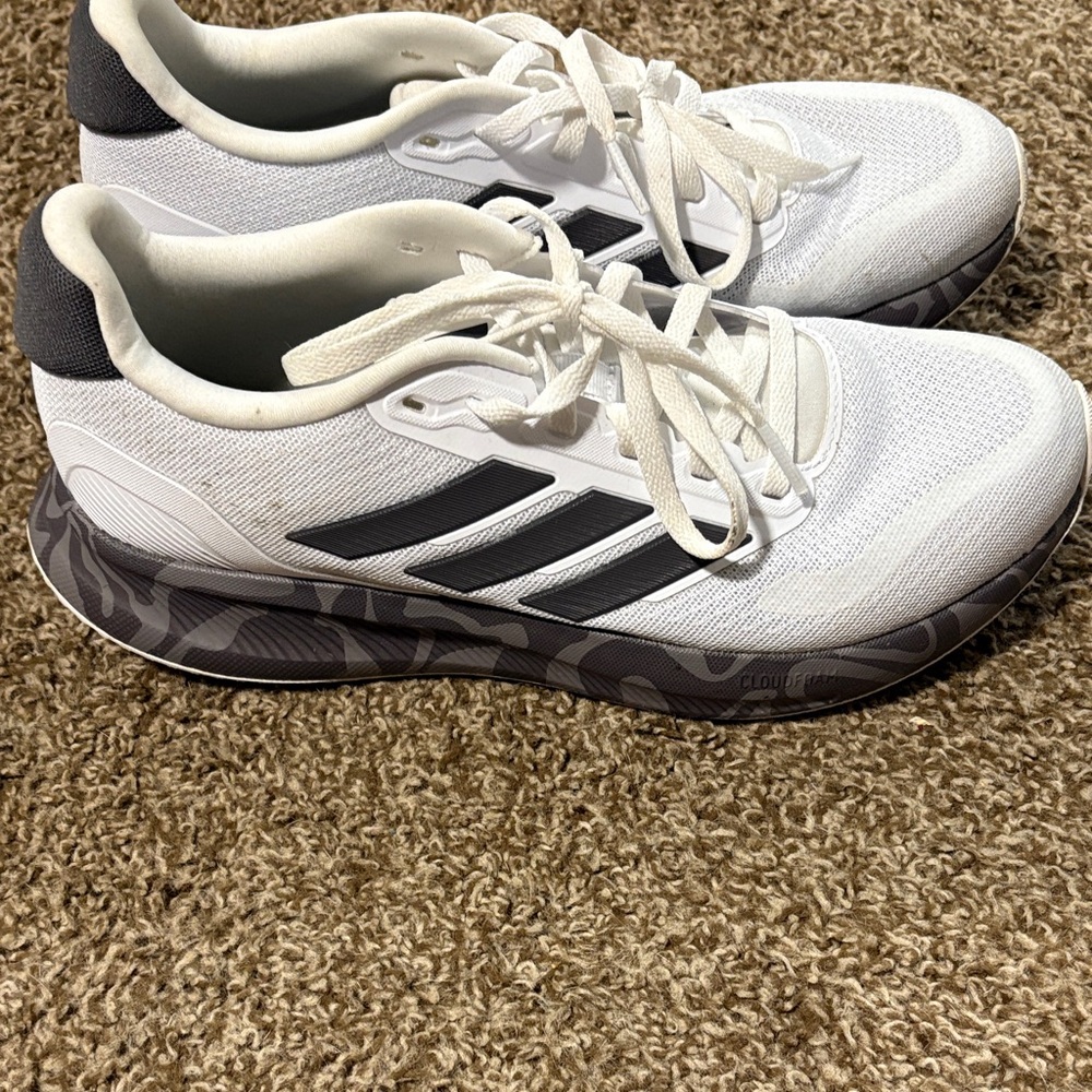 adidas White and Gray Athletic Shoes - Picture 2 of 4